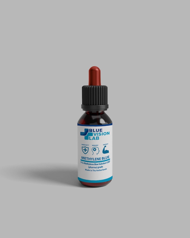 30 ml Solution de bleu de méthylène à 1 % de qualité USP compte-gouttes inclus image 1