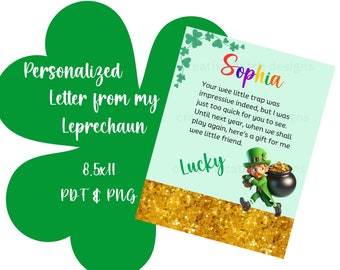 Leprechaun Letter, Personalized Letter from my Leprechaun, Digital Letter for Kids on St. Patrick's Day