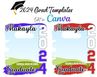 Graduation Canva Templates, 2024 Grad Photo for t-shirts, High School Graduation shirts, SVG, PNG
