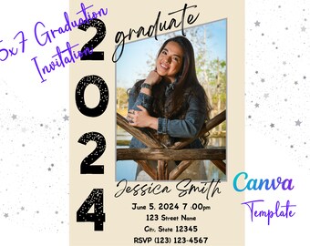 Graduation Party Template 2024, Instant Download, Edit in Canva, Graduation Invitation