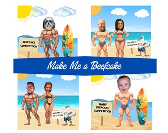 Personalized Face on Bodybuilder, Funny Gift
