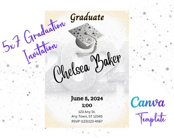 Graduation Party Template 2024, Instant Download, Edit in Canva, Graduation Invitation