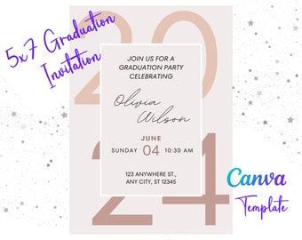 Graduation Party Template 2024, Instant Download, Edit in Canva, Graduation Invitation