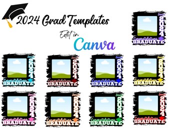 Abitur Canva Vorlagen, 2024 Graduierung Foto für T-Shirts, High School Abschluss-Shirts, SVG, PNG