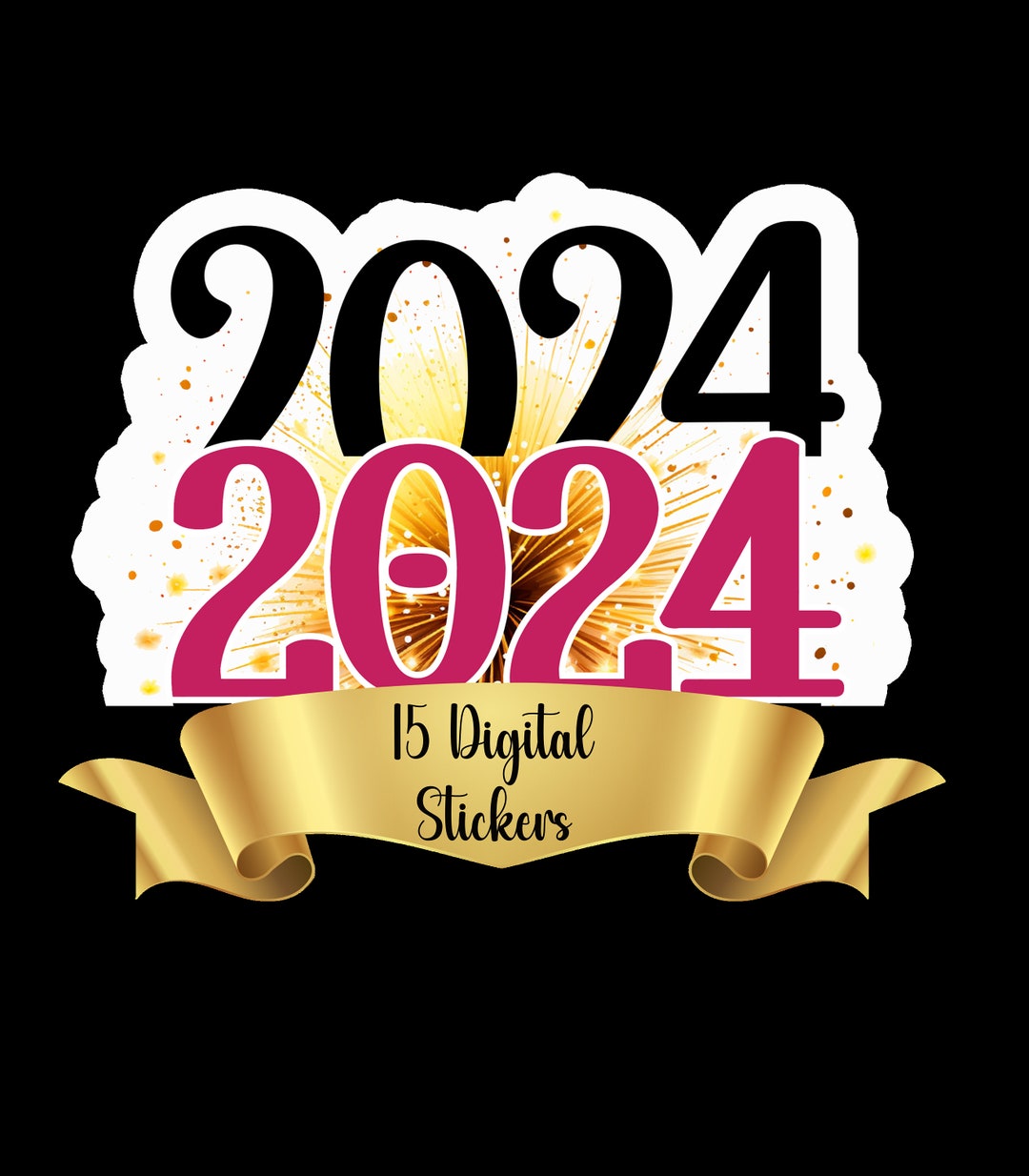 New Year 2025 Stickers Bundle Etsy