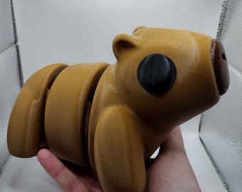 Large Articulated Capybara - Fun - Gift - 3D Printed