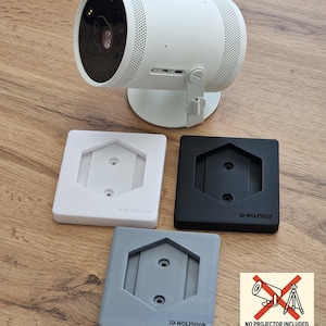 Ceiling and wall mount for Samsung Freestyle and Freestyle 2nd Generation projectors, color selectable. Accessories part.
