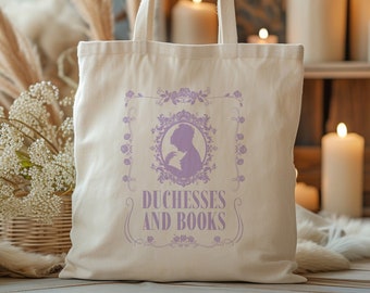 Cotton Canvas Tote Bag Duchesses and books Victorian