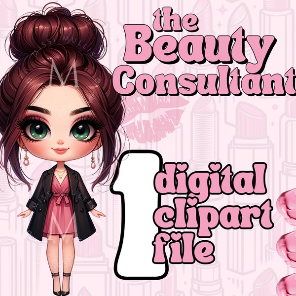 Chibi Doll Beauty Consultant Clipart - Cosmetic Beauty Icon