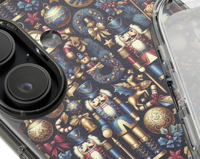 Festive Nutcracker Clear Phone Case: Impact-Resistant Christmas Cover
