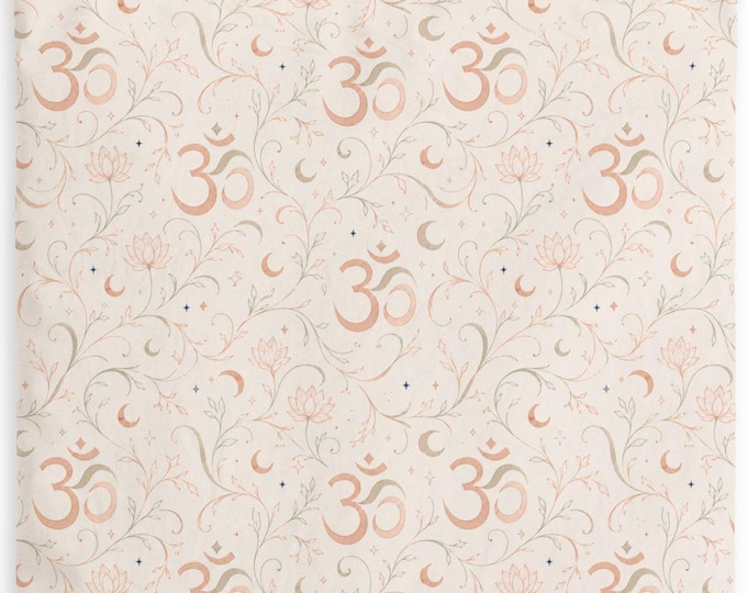 OM Symbol Floral Cotton Duvet Cover Set | Boho Yoga Bedding (Twin, Twin XL, Queen)