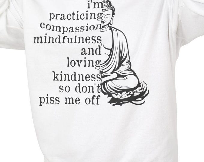 Funny Buddha Hoodie: Compassion & Mindfulness - Sustainable Cotton Sweatshirt