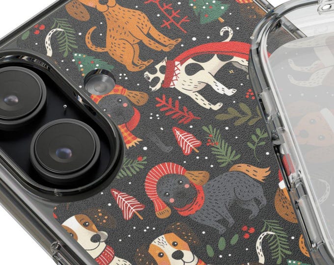 Dog-Themed Impact-Resistant Phone Case: Holiday Phone Accessory