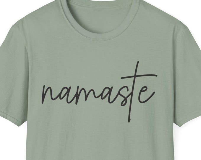 Namaste Unisex Softstyle T-Shirt, Relaxed Fit Minimalist Tee for Yoga Lovers, Mindfulness Gift, Spiritual Apparel, Comfortable Everyday Wear