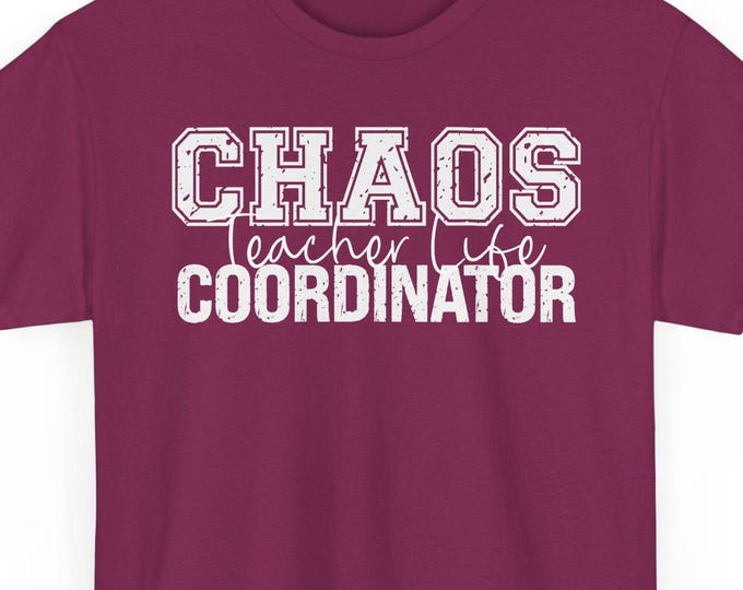 Personalized Chaos Coordinator Shirt | Custom Teacher Mom Nurse Life Tee | Choose Text, Color & Font | Funny Gift for Her
