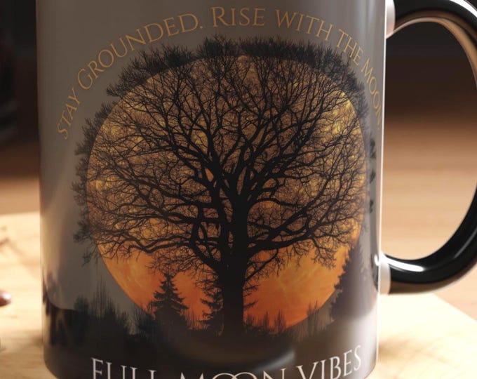 Full Moon Mug: Celestial Tree, Boho Astrology Gift