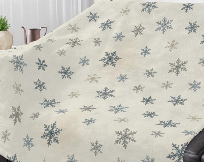 Snowflake Minky Blanket | Winter Cozy Throw | Holiday Plush Blanket | Eco-Friendly Christmas Gift