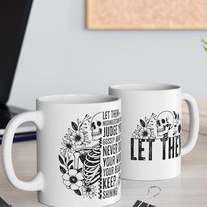 Taza de cerámica &quot;Déjalos&quot; / Taza de café motivacional / Taza con frase &quot;Déjalos malinterpretar&quot; / 325 ml y 440 ml, Amor propio, Cita positiva