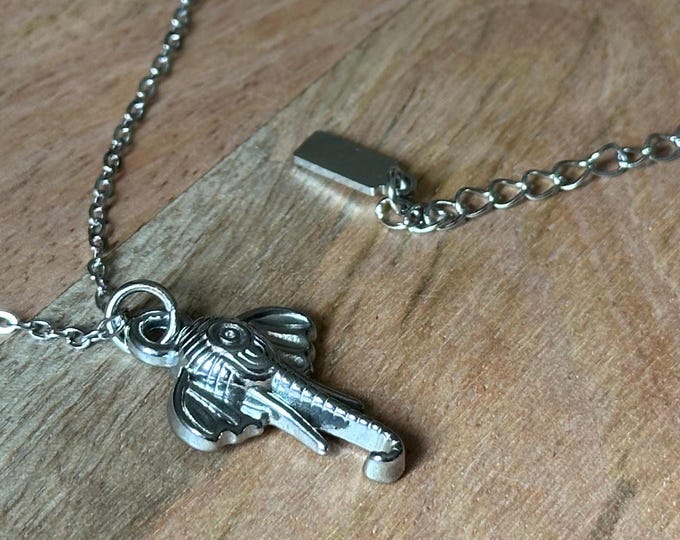 Elephant Necklace • Stainless Steel Non-Tarnish Pendant • Spiritual Animal Jewelry • Gift for Her • Strength Wisdom Protection Symbol