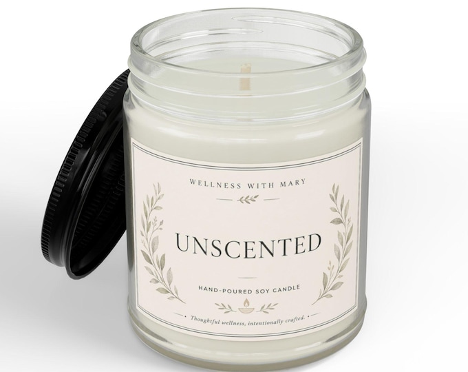 Unscented Soy Candle | EcoFriendly Minimalist Home Décor (4 oz or 9 oz)
