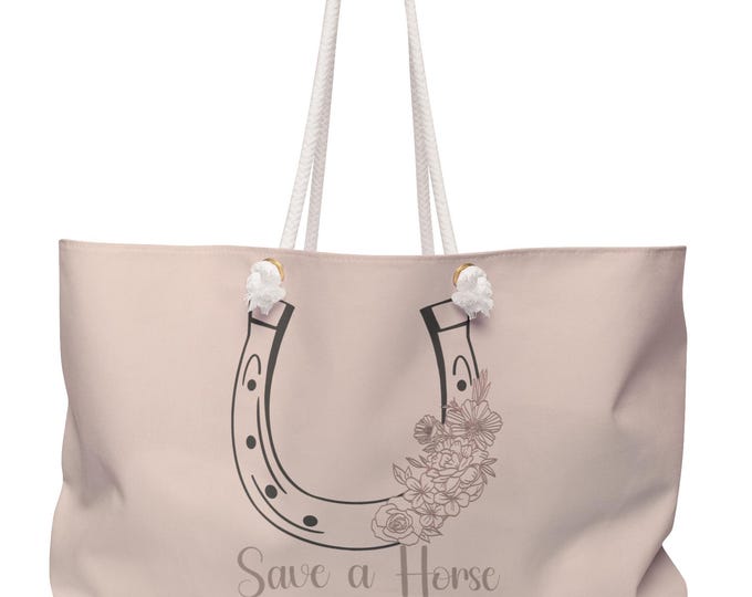 Floral Horseshoe Weekender Bag: Blush Western Travel Tote