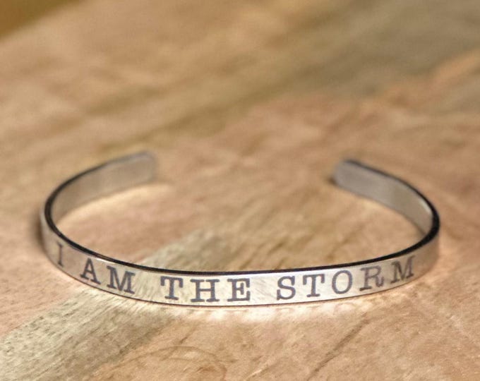 Custom Engraved Bangle Bracelet • Inspirational Mantra Cuff • Stainless Steel, Gold or Rose Gold • Personalized Gift for Her