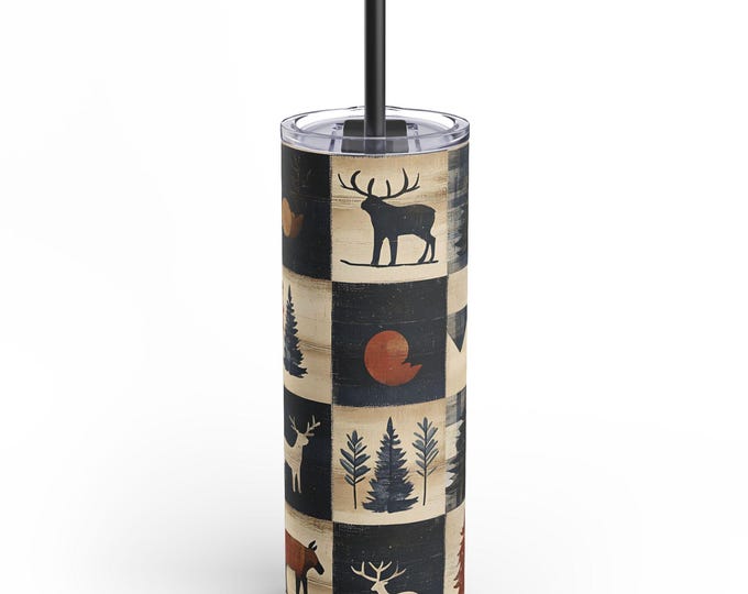 Nature-Inspired Tumbler, Matte Travel Mug, Wildlife Water Bottle, Outdoor Gift, Camping Accessory