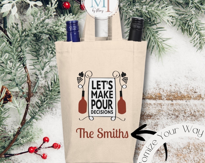 Personalized Wine Tote Bag: Funny Double Bottle Carrier