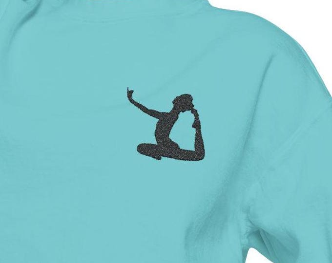 Embroidered King Pigeon Pose Sweatshirt - Comfort Colors Yoga Medium Heavy Crewneck