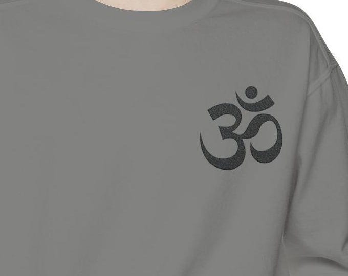Embroidered Om Symbol Sweatshirt: Comfort Colors Fleece Pullover