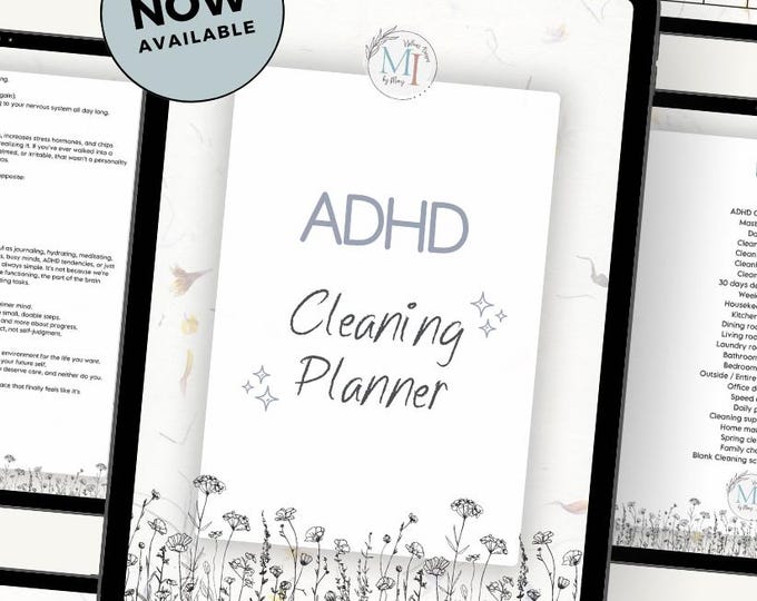 ADHD Cleaning Planner: Decluttering Checklist, Home Reset Workbook, Printable Organizing Planner PDF