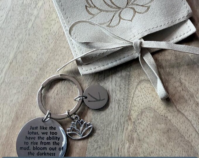 Personalized Stainless Steel Keychain: Lotus, Yoga, Birds, Stronger