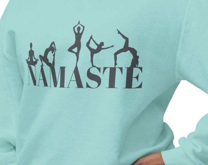 Namaste Yoga Crewneck Sweatshirt, Lightweight Comfort Colors® Unisex Pullover, Mindfulness Sweatshirt, Wellness Yoga Gift