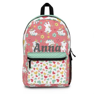 Sac à dos personnalisé Licorne | Sac à dos enfant avec nom personnalisé | Joli sac d'école | Sac de voyage pour tout-petit | Cadeau d'anniversaire pour fille | Cartable pour l'école