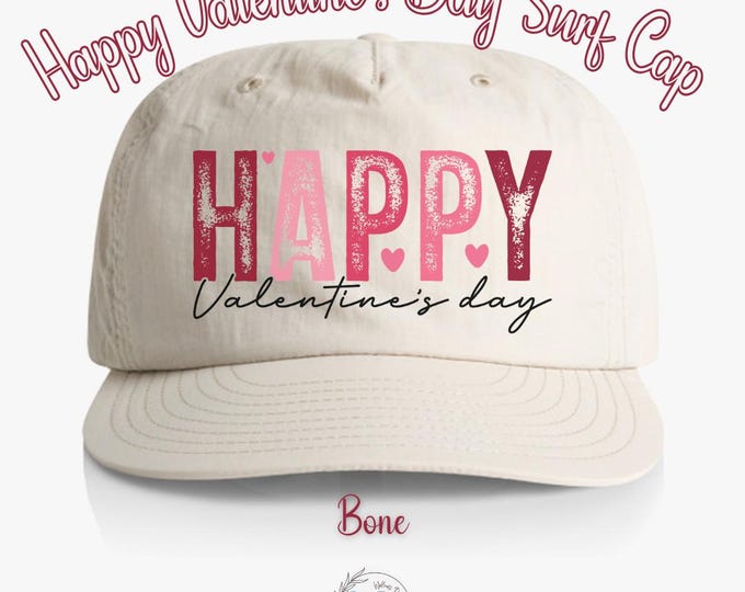 Valentine's Day Surf Cap, Love Themed Snapback, Eco-Friendly Outdoor Hat, Quick-Dry Recycled Nylon Cap, Sustainable Beachwear