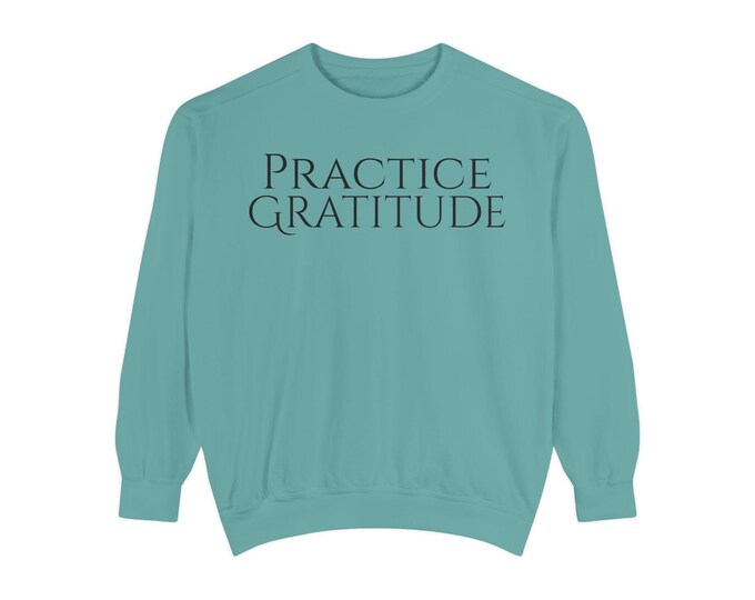 GRATITUDE Comfort Colors Sweatshirt: Thankful Heart Crewneck | Mindfulness Gift, Spiritual Pullover, Yoga Apparel