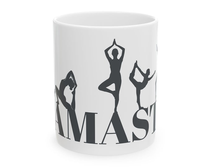 Namaste Yoga Mug 11oz 15oz | Meditation Mug | Yoga Lover Gift | Yogi Coffee Cup | Zen Ceramic Mug with Handle I Spiritual Gift