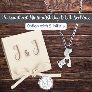 Engraved Stainless Steel Dog & Cat Necklace | Personalized Pet Lover Gift | Custom Pet Memorial Jewelry | Minimalist Animal Pendant Necklace