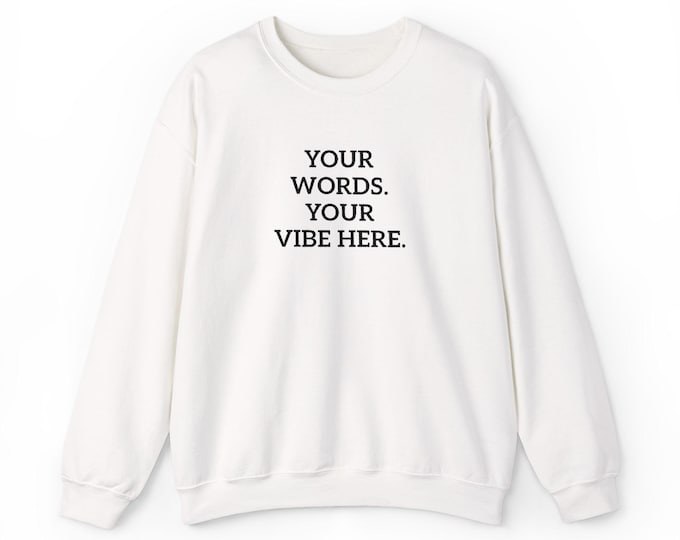 Embroidered Personalized Sweatshirt | Customizable | Black Text | Minimalist Gift | Crewneck Unisex Fleece | Subtle Black-on-Black Option