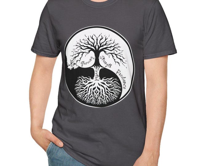 Tree of Life T-Shirt | Rooted Strength Nature Shirt | Boho Earth Day Tee | Spiritual Tree Design | Unisex Softstyle Inspirational Gift