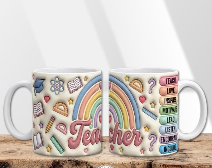 Teacher Mug | Inspirational Rainbow Educator Coffee Cup