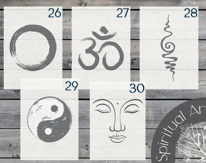 Spiritual & Nature Inspired Mulberry Wall Art Prints | Hamsa, Evil Eye, Lotus, Buddha, Chakra, Yin Yang, Mandalas, Yoga, Moon Phases Decor