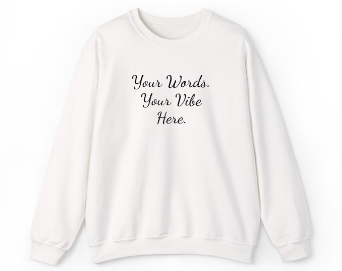 Embroidered Personalized Sweatshirt | Customizable | Black Script | Minimalist Gift | Crewneck Unisex Fleece | Subtle Black-on-Black Option