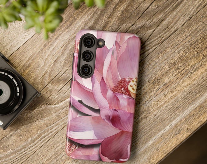 Lotus Flower Watercolor Tough Phone Case | Lightweight Impact Resistant iPhone & Samsung Cover | Protective and Elegant