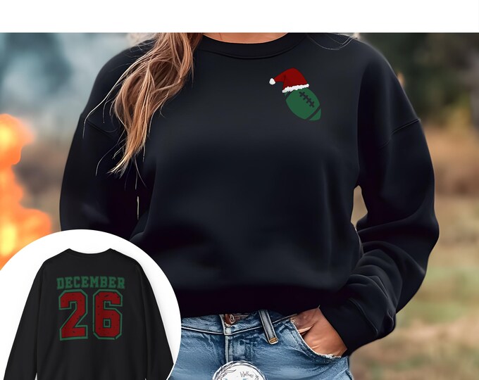 Christmas 2026 Football Crewneck Sweatshirt | Unisex Distressed I Holiday Gift for Football Fans I Winter Sportswear I Cozy Christmas Shirt