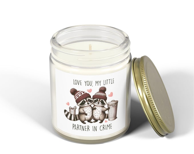 Partner in Crime Raccoon Candle | Coconut Apricot Wax, Long-Lasting Fragrance