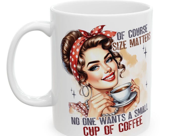Personalized Retro Coffee Mug | Custom Name Pin-Up Girl Cup | Funny Coffee Lover Gift | Vintage Kitchen Decor | 11oz 15oz Ceramic Mug