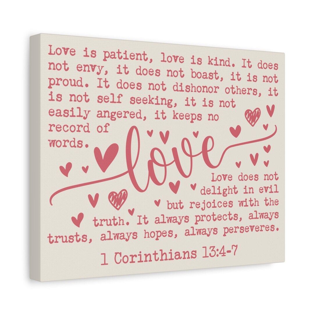 1 Corinthians 13 Love Verse Canvas Wall Art | Cottage Script - Etsy