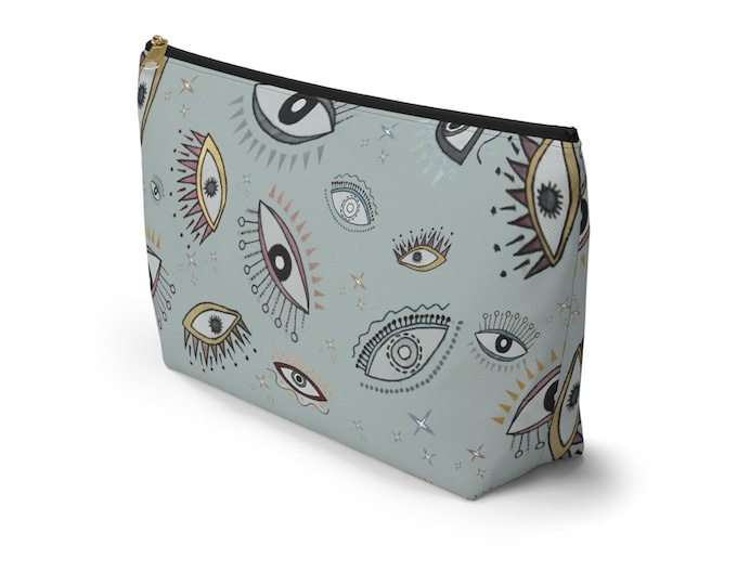 Accessory Pouch w T-bottom: Abstract Evil Eye Amulet Travel Gift