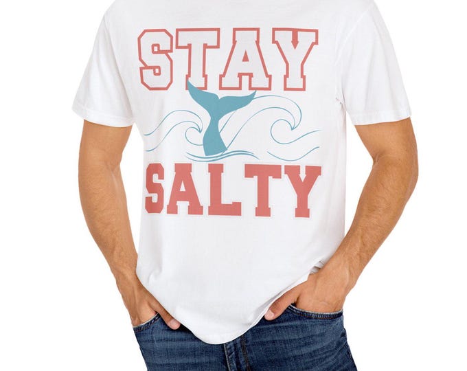 Stay Salty Unisex Garment-Dyed T-Shirt, Beach Vibes, Ocean Lover Tee, Summer Shirt, Gift for Surfer Friends, Boho Style